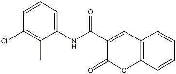 N-(3-chloro-2-methylphenyl)-2-oxochromene-3-carboxamide Struktur