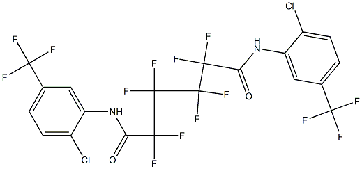 N,N'-bis[2-chloro-5-(trifluoromethyl)phenyl]-2,2,3,3,4,4,5,5-octafluorohexanediamide Struktur