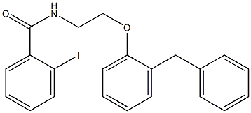 N-[2-(2-benzylphenoxy)ethyl]-2-iodobenzamide Struktur