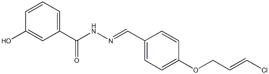 N-[(E)-[4-[(E)-3-chloroprop-2-enoxy]phenyl]methylideneamino]-3-hydroxybenzamide Struktur