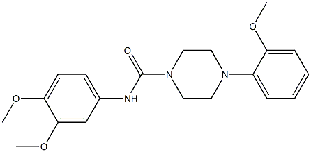 N-(3,4-dimethoxyphenyl)-4-(2-methoxyphenyl)piperazine-1-carboxamide Struktur