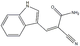 (Z)-2-cyano-3-(1H-indol-3-yl)prop-2-enamide Struktur