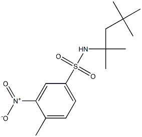 4-methyl-3-nitro-N-(2,4,4-trimethylpentan-2-yl)benzenesulfonamide Struktur