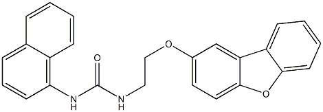 1-(2-dibenzofuran-2-yloxyethyl)-3-naphthalen-1-ylurea Struktur