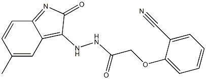 2-(2-cyanophenoxy)-N'-(5-methyl-2-oxoindol-3-yl)acetohydrazide Struktur