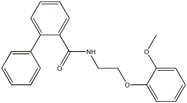 N-[2-(2-methoxyphenoxy)ethyl]-2-phenylbenzamide Struktur