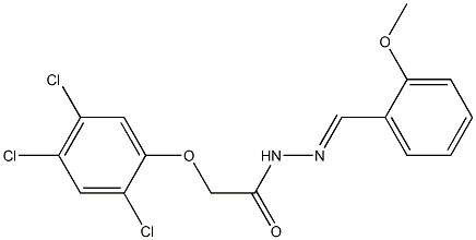 N-[(E)-(2-methoxyphenyl)methylideneamino]-2-(2,4,5-trichlorophenoxy)acetamide Struktur