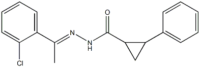 N-[(E)-1-(2-chlorophenyl)ethylideneamino]-2-phenylcyclopropane-1-carboxamide Struktur