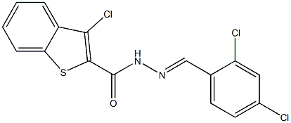 3-chloro-N-[(E)-(2,4-dichlorophenyl)methylideneamino]-1-benzothiophene-2-carboxamide Struktur