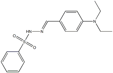 N-[(E)-[4-(diethylamino)phenyl]methylideneamino]benzenesulfonamide Struktur