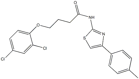 4-(2,4-dichlorophenoxy)-N-[4-(4-methylphenyl)-1,3-thiazol-2-yl]butanamide Struktur