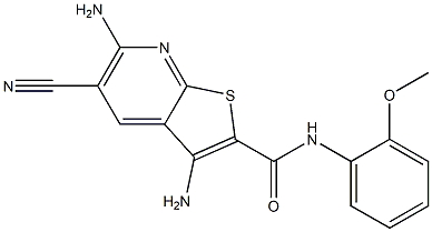 3,6-diamino-5-cyano-N-(2-methoxyphenyl)thieno[2,3-b]pyridine-2-carboxamide Struktur