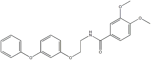 3,4-dimethoxy-N-[2-(3-phenoxyphenoxy)ethyl]benzamide Struktur