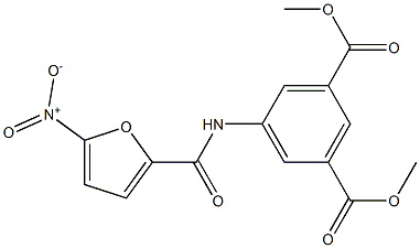 dimethyl 5-[(5-nitrofuran-2-carbonyl)amino]benzene-1,3-dicarboxylate Struktur