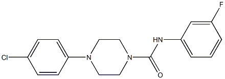 4-(4-chlorophenyl)-N-(3-fluorophenyl)piperazine-1-carboxamide Struktur