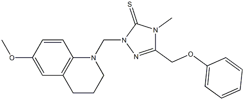 2-[(6-methoxy-3,4-dihydro-2H-quinolin-1-yl)methyl]-4-methyl-5-(phenoxymethyl)-1,2,4-triazole-3-thione Struktur