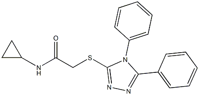 N-cyclopropyl-2-[(4,5-diphenyl-1,2,4-triazol-3-yl)sulfanyl]acetamide Struktur