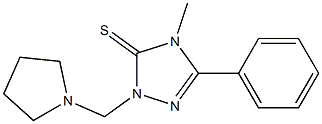 4-methyl-5-phenyl-2-(pyrrolidin-1-ylmethyl)-1,2,4-triazole-3-thione Struktur