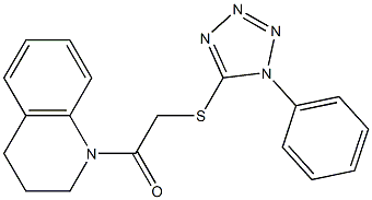 1-(3,4-dihydro-2H-quinolin-1-yl)-2-(1-phenyltetrazol-5-yl)sulfanylethanone Struktur