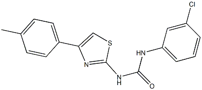 1-(3-chlorophenyl)-3-[4-(4-methylphenyl)-1,3-thiazol-2-yl]urea Struktur