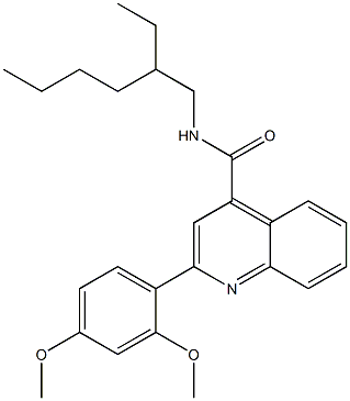 2-(2,4-dimethoxyphenyl)-N-(2-ethylhexyl)quinoline-4-carboxamide Struktur