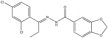 N-[(E)-1-(2,4-dichlorophenyl)propylideneamino]-1,3-benzodioxole-5-carboxamide Struktur