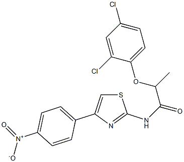 2-(2,4-dichlorophenoxy)-N-[4-(4-nitrophenyl)-1,3-thiazol-2-yl]propanamide Struktur