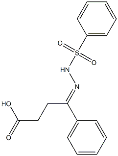 (4E)-4-(benzenesulfonylhydrazinylidene)-4-phenylbutanoic acid Struktur