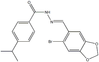 N-[(E)-(6-bromo-1,3-benzodioxol-5-yl)methylideneamino]-4-propan-2-ylbenzamide Struktur