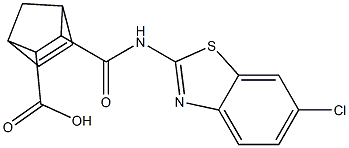 2-[(6-chloro-1,3-benzothiazol-2-yl)carbamoyl]bicyclo[2.2.1]hept-5-ene-3-carboxylic acid Struktur