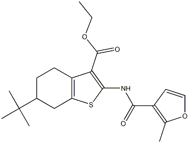 ethyl 6-tert-butyl-2-[(2-methylfuran-3-carbonyl)amino]-4,5,6,7-tetrahydro-1-benzothiophene-3-carboxylate Struktur