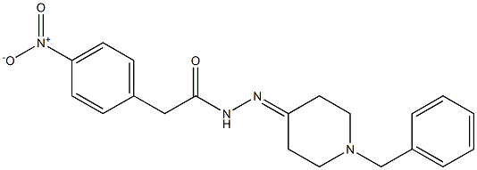 N-[(1-benzylpiperidin-4-ylidene)amino]-2-(4-nitrophenyl)acetamide Struktur