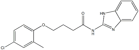 N-(1H-benzimidazol-2-yl)-4-(4-chloro-2-methylphenoxy)butanamide Struktur