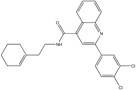 N-[2-(cyclohexen-1-yl)ethyl]-2-(3,4-dichlorophenyl)quinoline-4-carboxamide Struktur