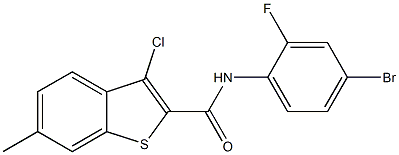 N-(4-bromo-2-fluorophenyl)-3-chloro-6-methyl-1-benzothiophene-2-carboxamide Struktur