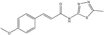 (E)-3-(4-methoxyphenyl)-N-(5-methyl-1,3,4-thiadiazol-2-yl)prop-2-enamide Struktur