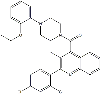 [2-(2,4-dichlorophenyl)-3-methylquinolin-4-yl]-[4-(2-ethoxyphenyl)piperazin-1-yl]methanone Struktur