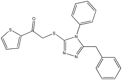 2-[(5-benzyl-4-phenyl-1,2,4-triazol-3-yl)sulfanyl]-1-thiophen-2-ylethanone Struktur