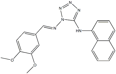 1-[(E)-(3,4-dimethoxyphenyl)methylideneamino]-N-naphthalen-1-yltetrazol-5-amine Struktur