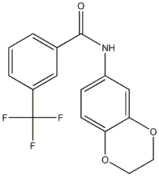 N-(2,3-dihydro-1,4-benzodioxin-6-yl)-3-(trifluoromethyl)benzamide Struktur