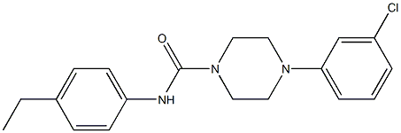 4-(3-chlorophenyl)-N-(4-ethylphenyl)piperazine-1-carboxamide Struktur