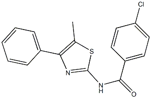 4-chloro-N-(5-methyl-4-phenyl-1,3-thiazol-2-yl)benzamide Struktur