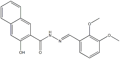 N-[(E)-(2,3-dimethoxyphenyl)methylideneamino]-3-hydroxynaphthalene-2-carboxamide Struktur