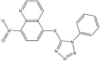 8-nitro-5-(1-phenyltetrazol-5-yl)sulfanylquinoline Struktur