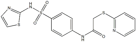 2-pyridin-2-ylsulfanyl-N-[4-(1,3-thiazol-2-ylsulfamoyl)phenyl]acetamide Struktur