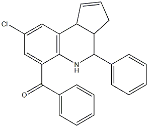 (8-chloro-4-phenyl-3a,4,5,9b-tetrahydro-3H-cyclopenta[c]quinolin-6-yl)-phenylmethanone Struktur