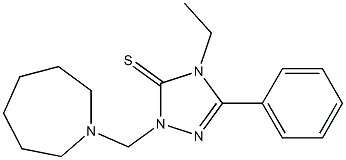 2-(azepan-1-ylmethyl)-4-ethyl-5-phenyl-1,2,4-triazole-3-thione Struktur