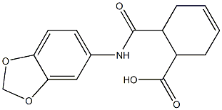 6-(1,3-benzodioxol-5-ylcarbamoyl)cyclohex-3-ene-1-carboxylic acid Struktur