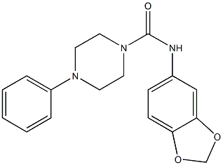 N-(1,3-benzodioxol-5-yl)-4-phenylpiperazine-1-carboxamide Struktur