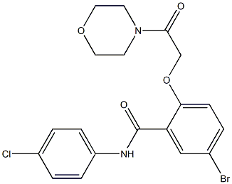 5-bromo-N-(4-chlorophenyl)-2-(2-morpholin-4-yl-2-oxoethoxy)benzamide Struktur